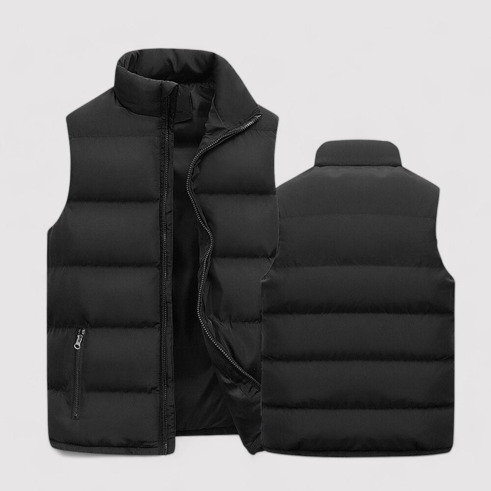 Men's Gilet with Stand Collar