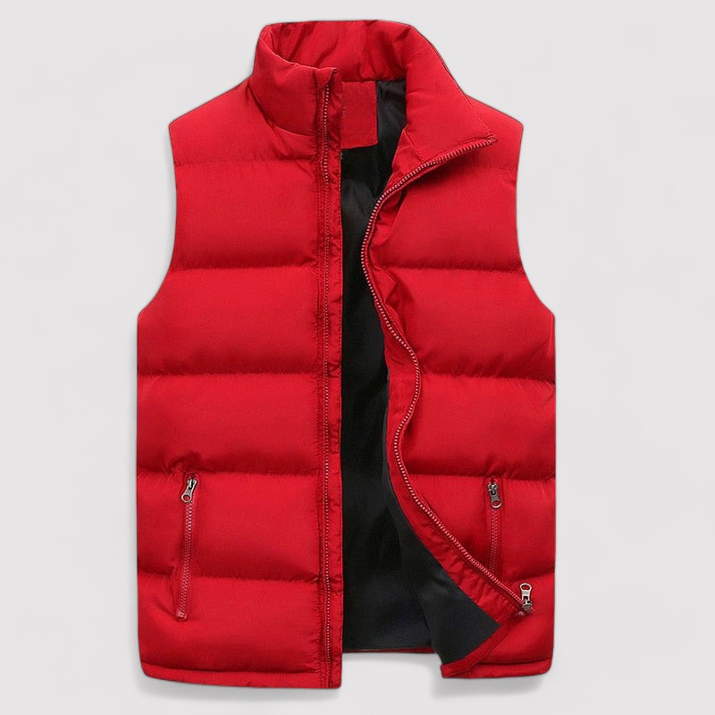 Men's Gilet with Stand Collar