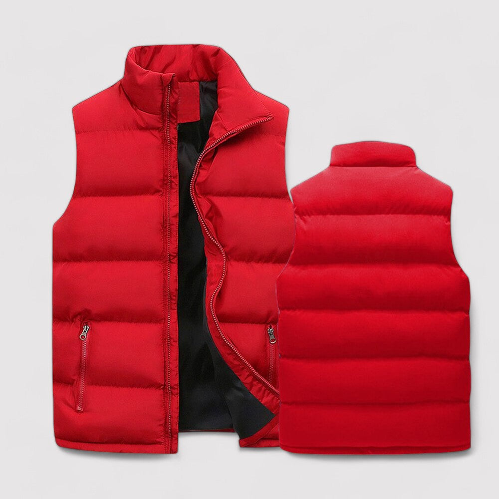 Men's Gilet with Stand Collar