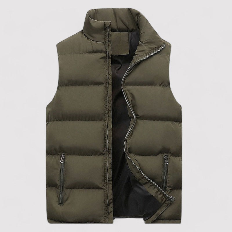 Men's Gilet with Stand Collar