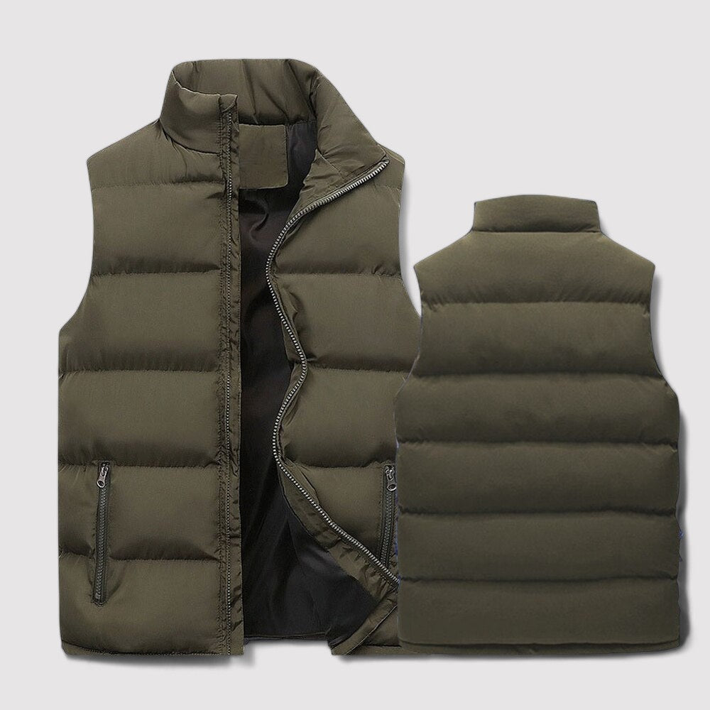 Men's Gilet with Stand Collar