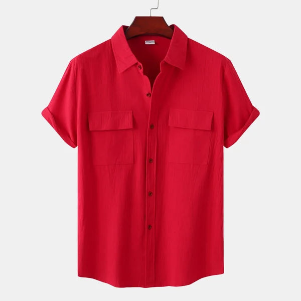Linen Shirt with Short Sleeves for Men