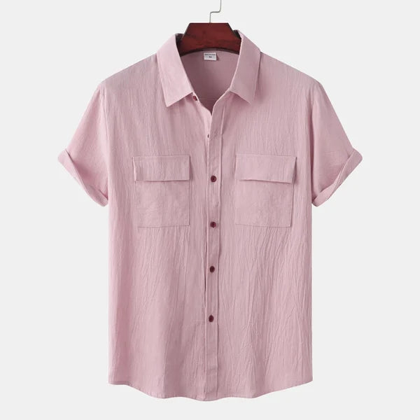 Linen Shirt with Short Sleeves for Men
