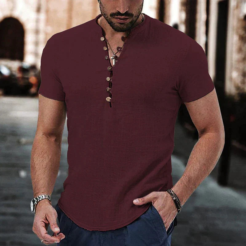 Lightweight Casual Henley Shirt for Men