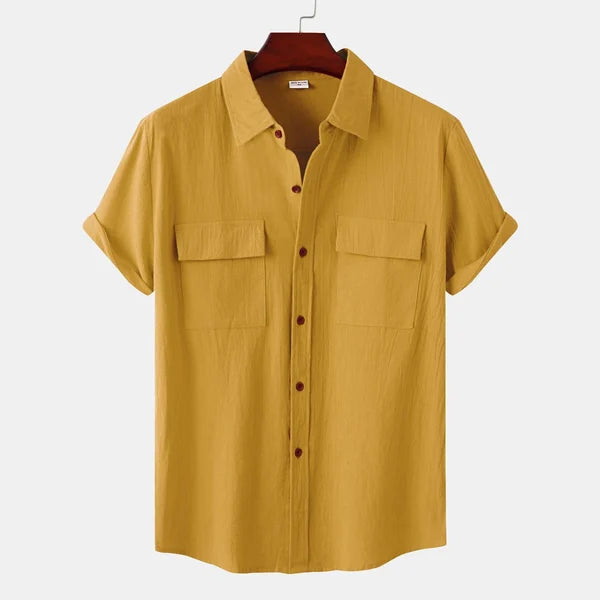 Linen Shirt with Short Sleeves for Men