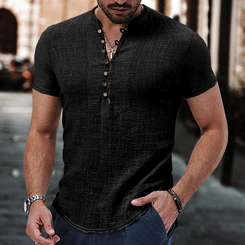 Lightweight Casual Henley Shirt for Men