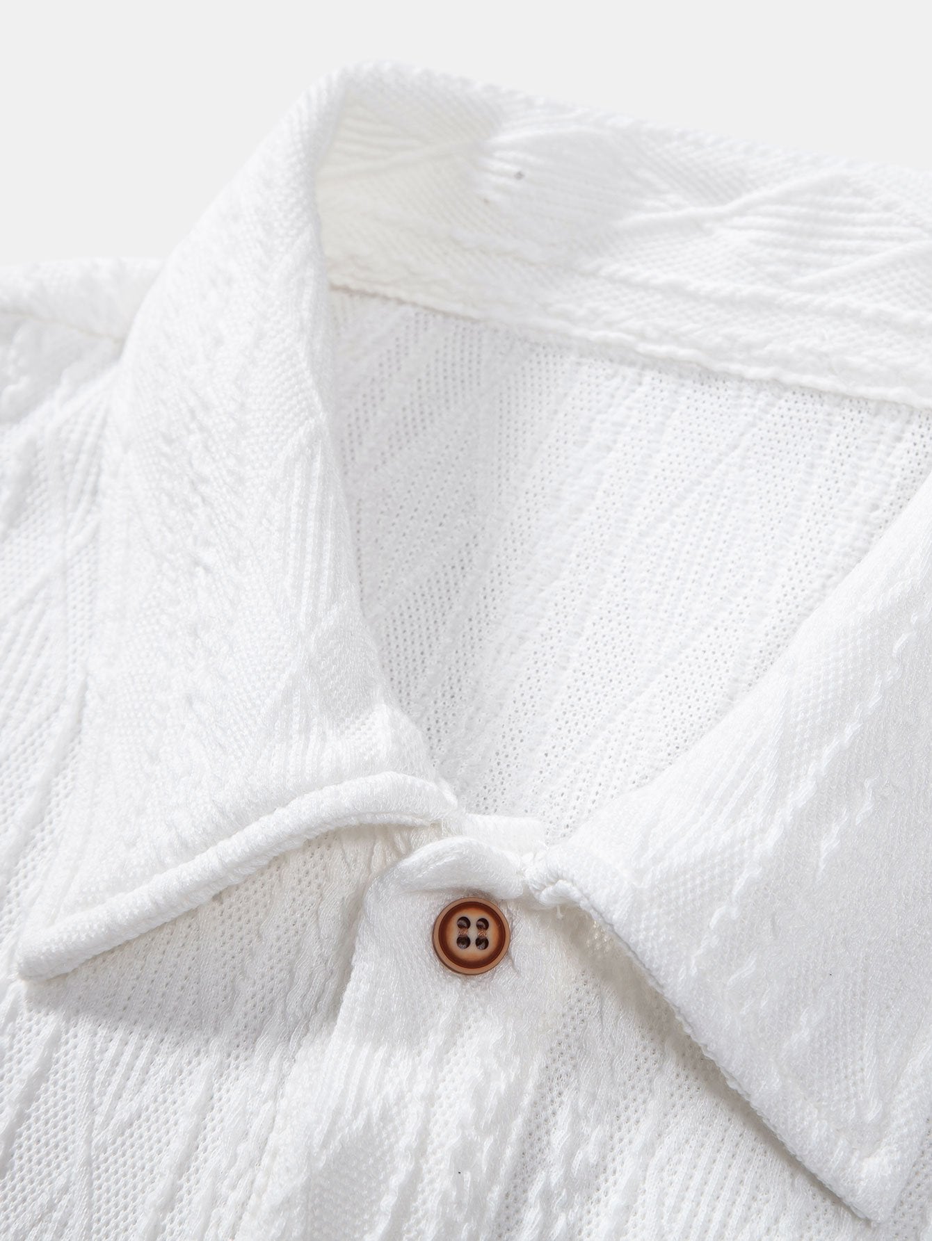 Men's Knitted Geometric Jacquard Polo Shirt