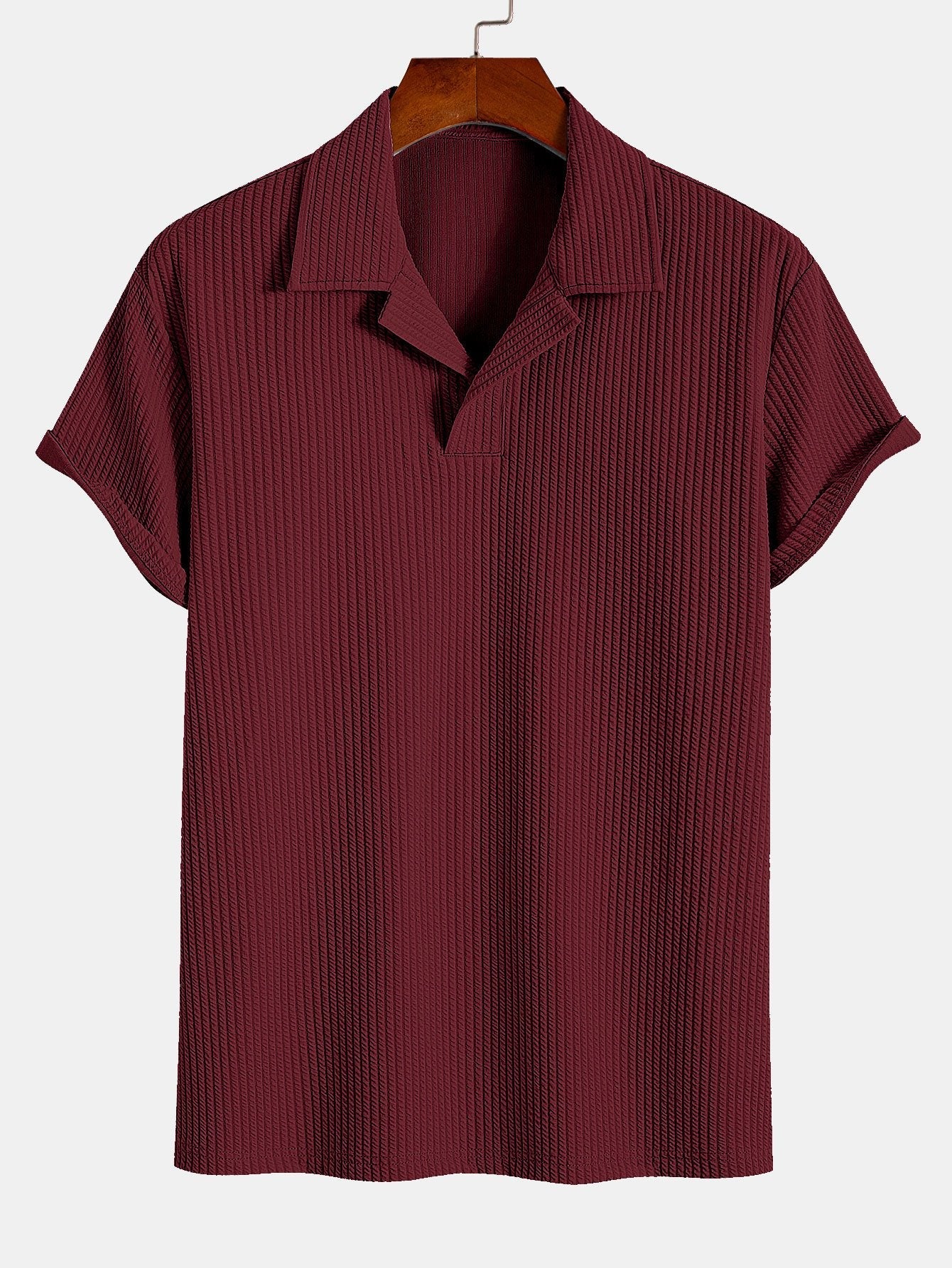 Textured Cuban Collar Polo Shirt