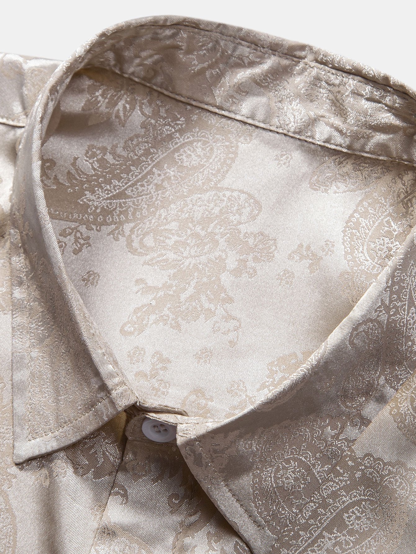 Men's Paisley Print Satin Shirt
