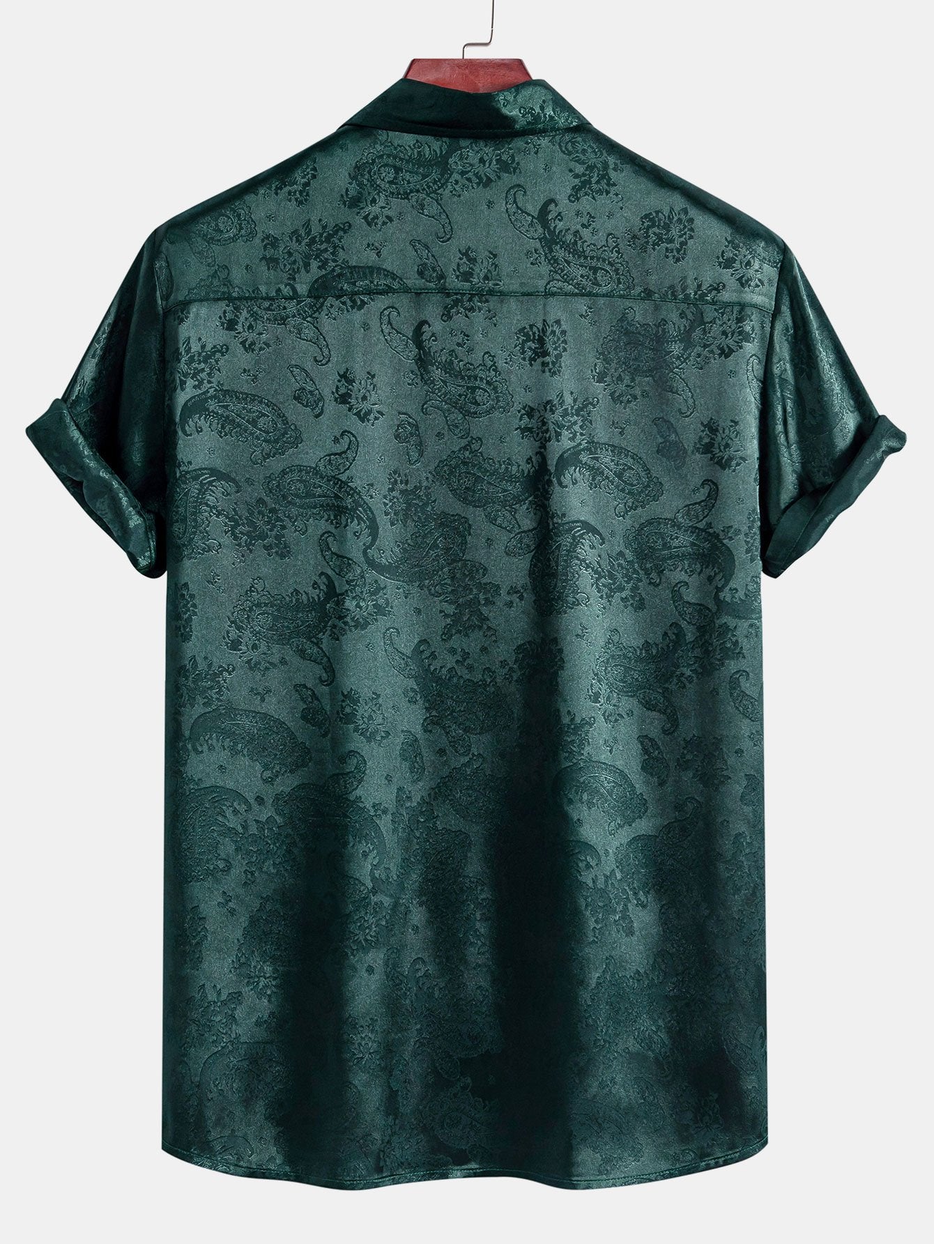 Men's Paisley Print Satin Shirt