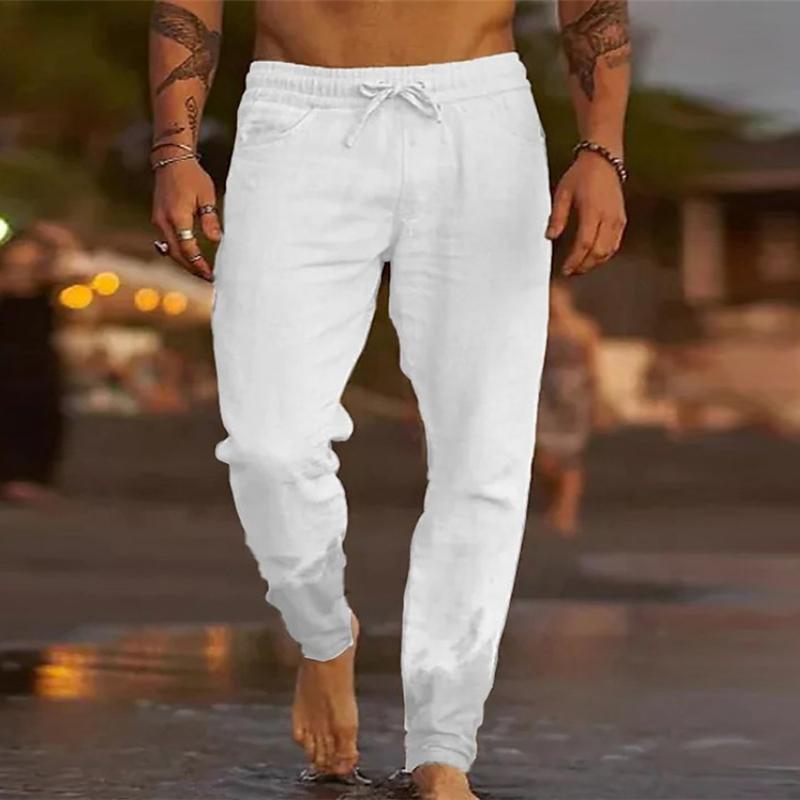 Relaxed Fit Drawstring Trousers for Men