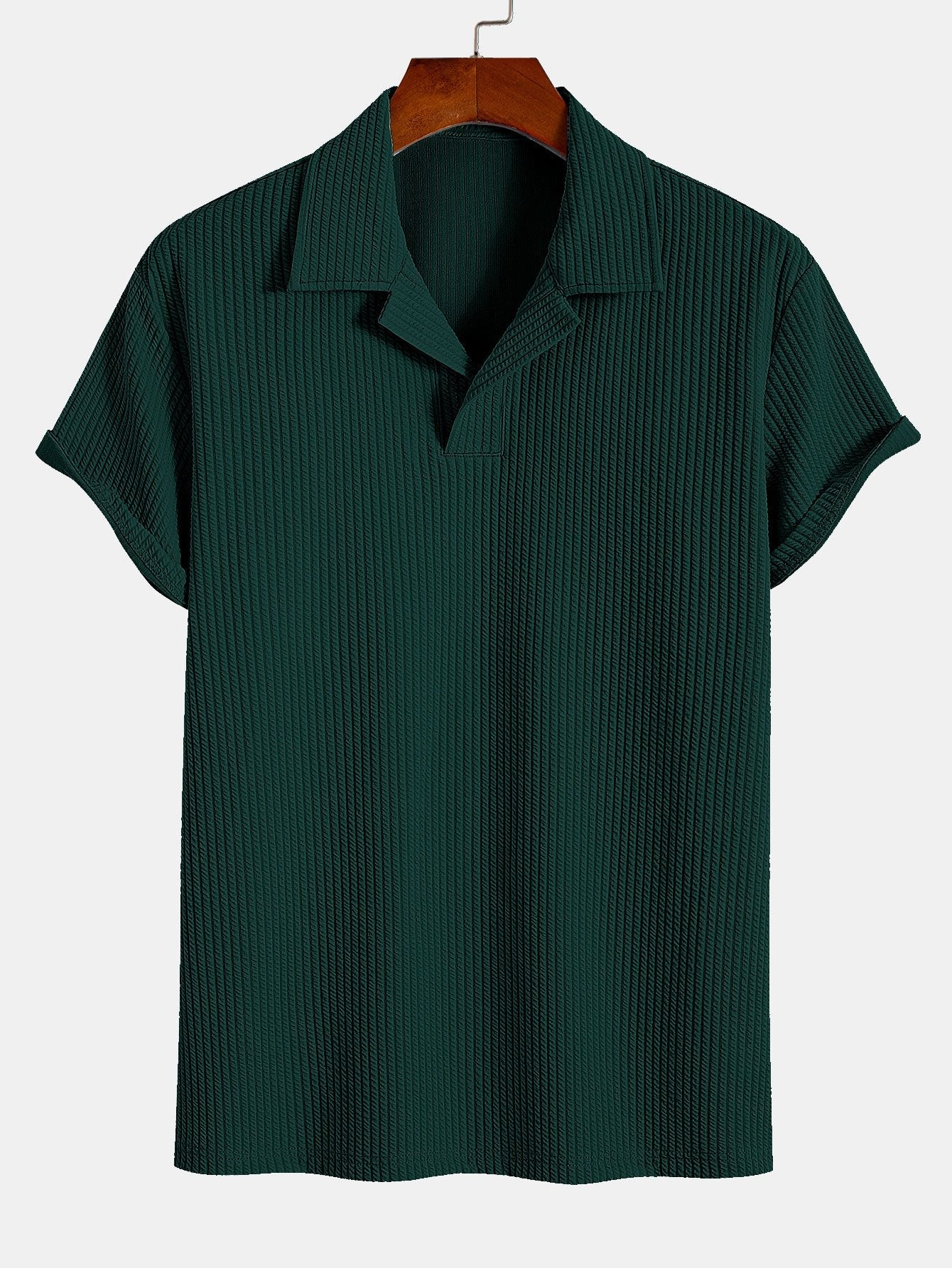 Textured Cuban Collar Polo Shirt
