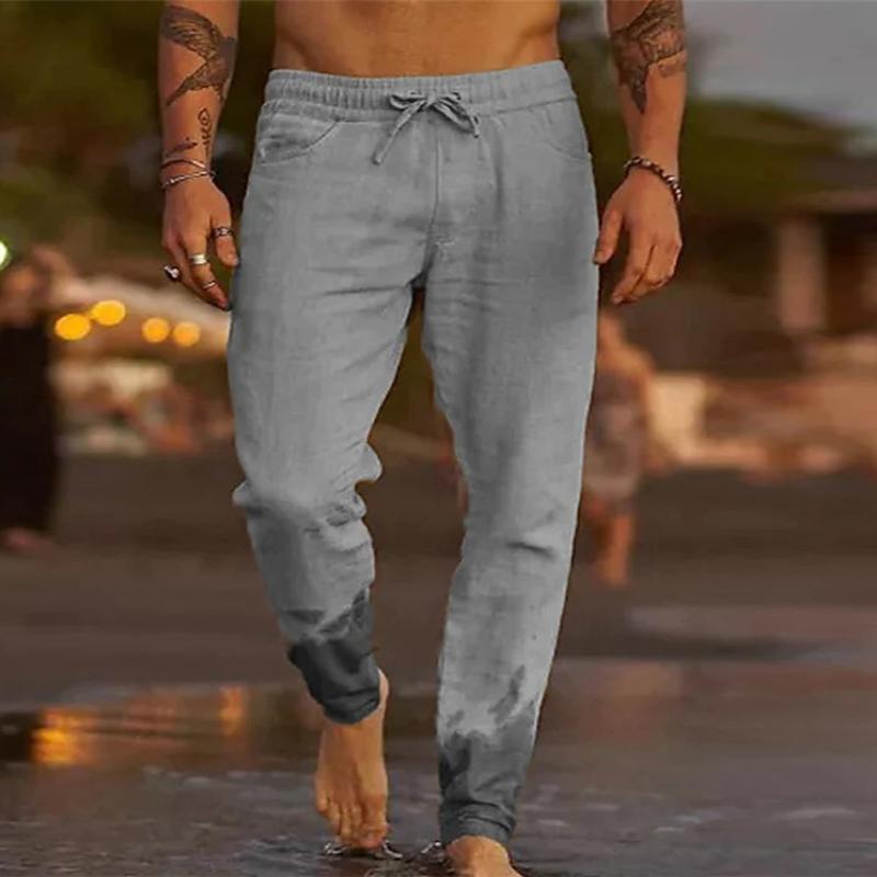Relaxed Fit Drawstring Trousers for Men