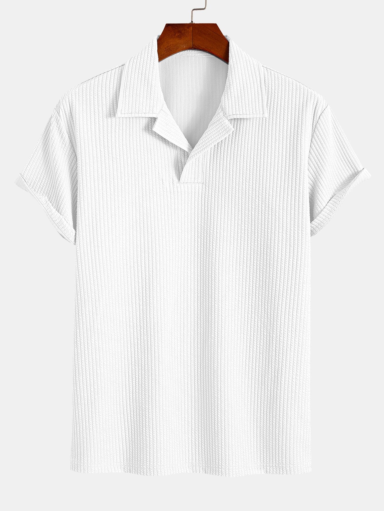 Textured Cuban Collar Polo Shirt
