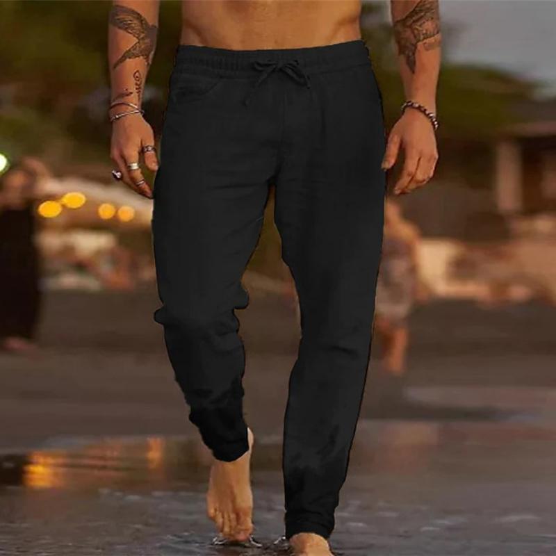 Relaxed Fit Drawstring Trousers for Men