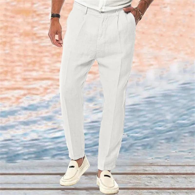 Relaxed Linen Trousers with Straight Cut