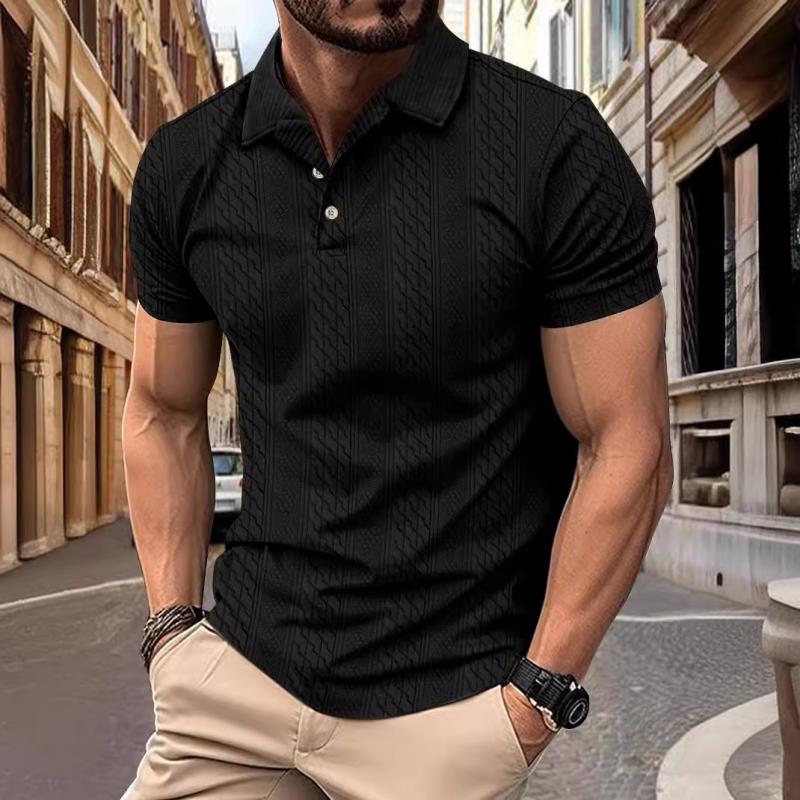 Men's Polo Shirt with Unique Jacquard Design