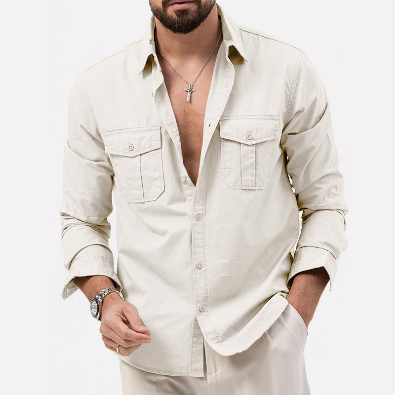 Cotton Cargo Shirt Featuring Button Details