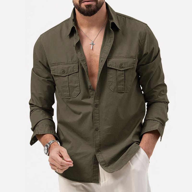 Cotton Cargo Shirt Featuring Button Details