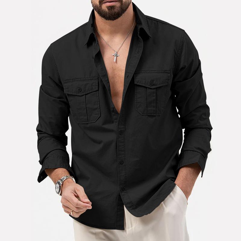 Cotton Cargo Shirt Featuring Button Details