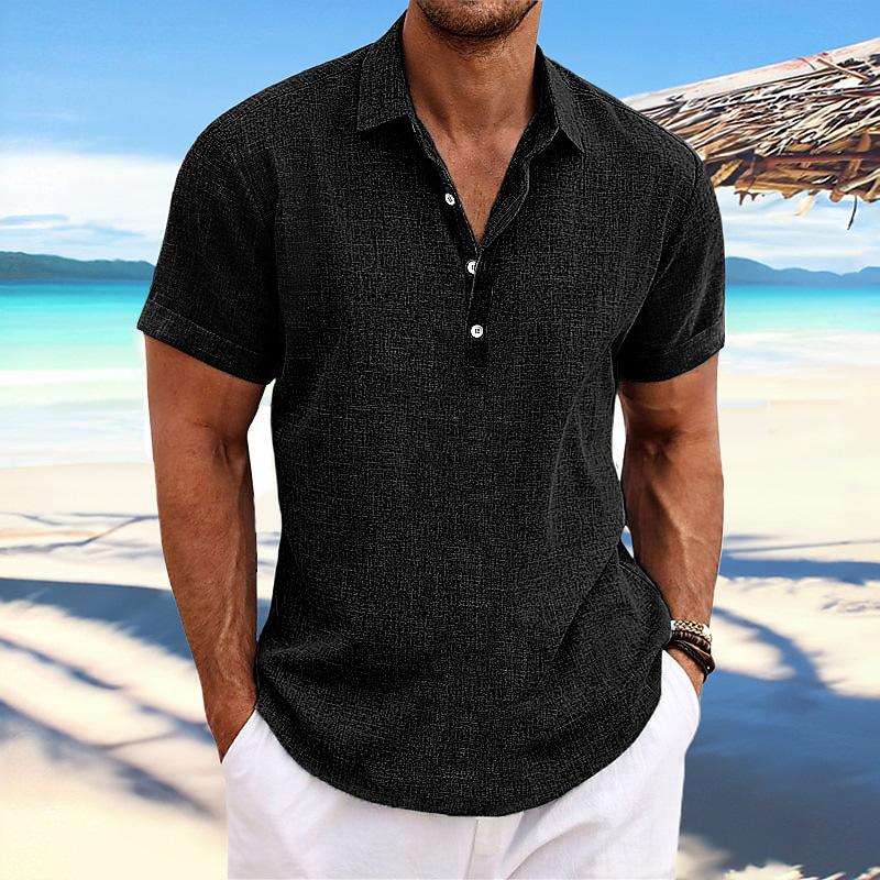 Men's Short Sleeve Cotton Linen Shirt