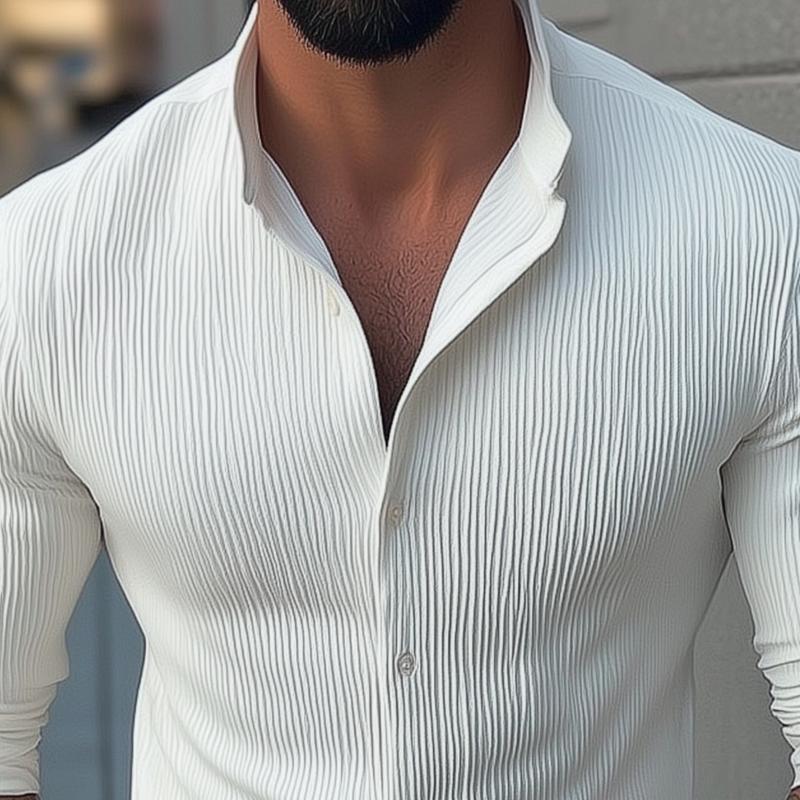 Long Sleeve Shirt with Stand Collar