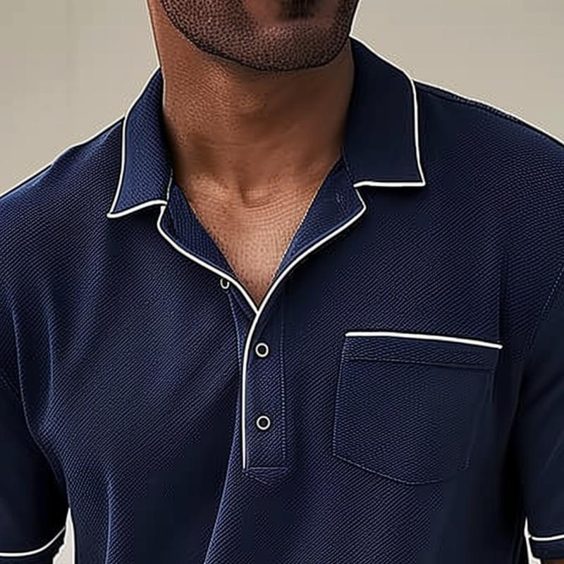 Short Sleeve Polo with Colorblock Style