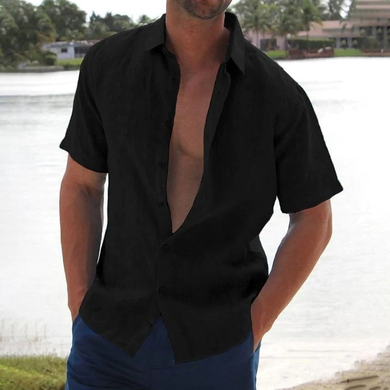 Men's Short Sleeve Linen Shirt