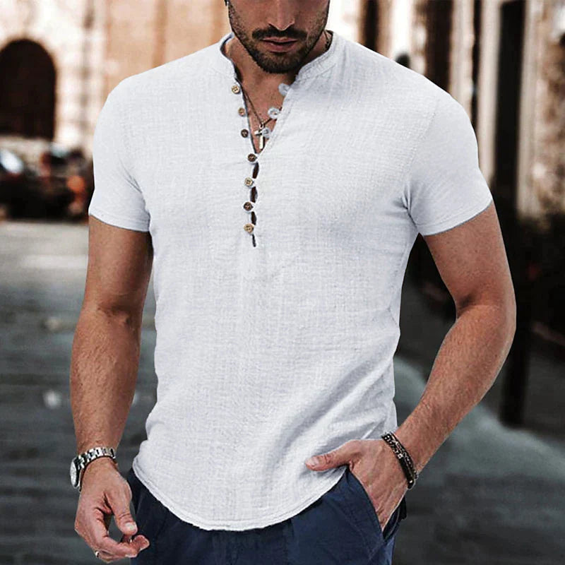 Lightweight Casual Henley Shirt for Men