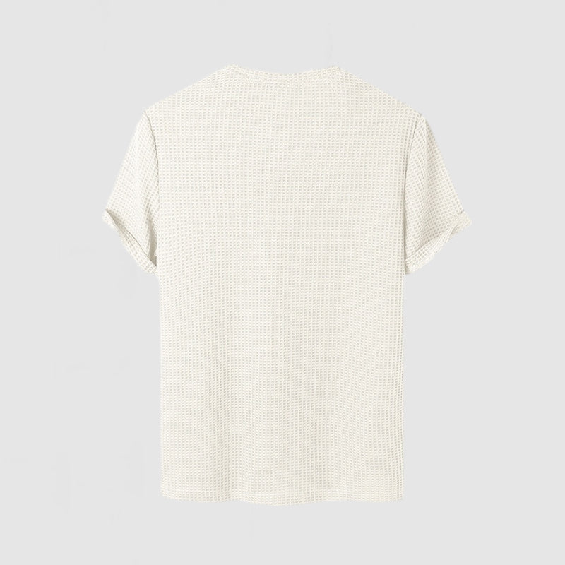 Men's Short Sleeve Waffle Cotton T-Shirt