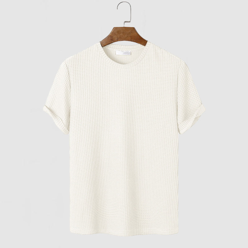 Men's Short Sleeve Waffle Cotton T-Shirt