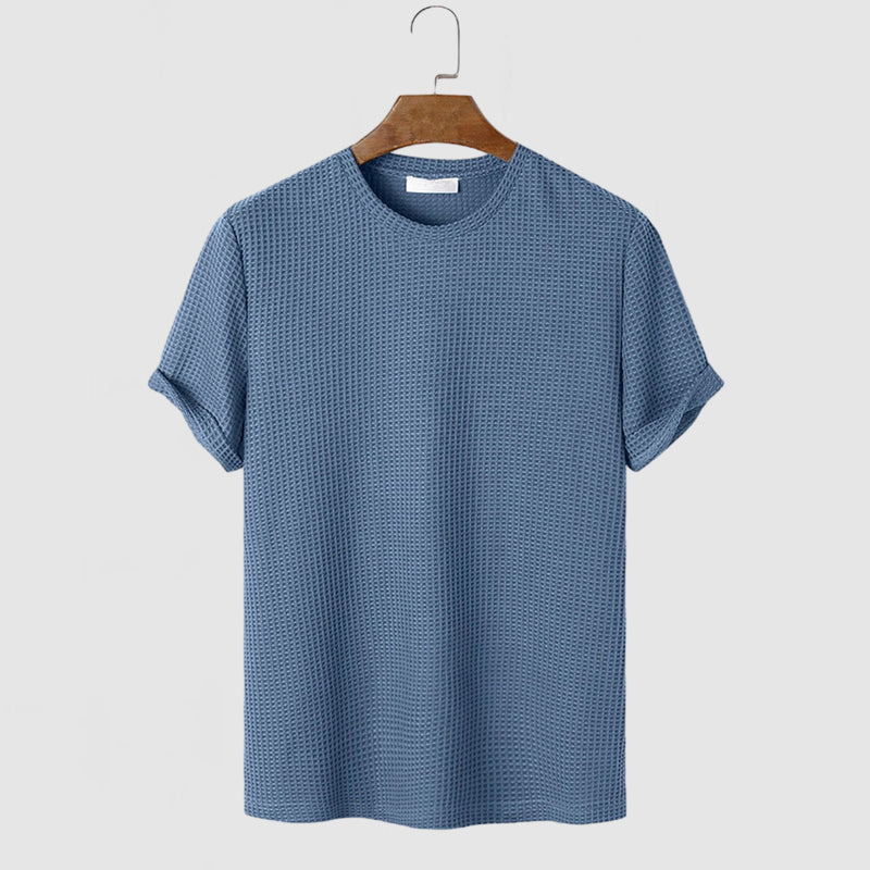 Men's Short Sleeve Waffle Cotton T-Shirt