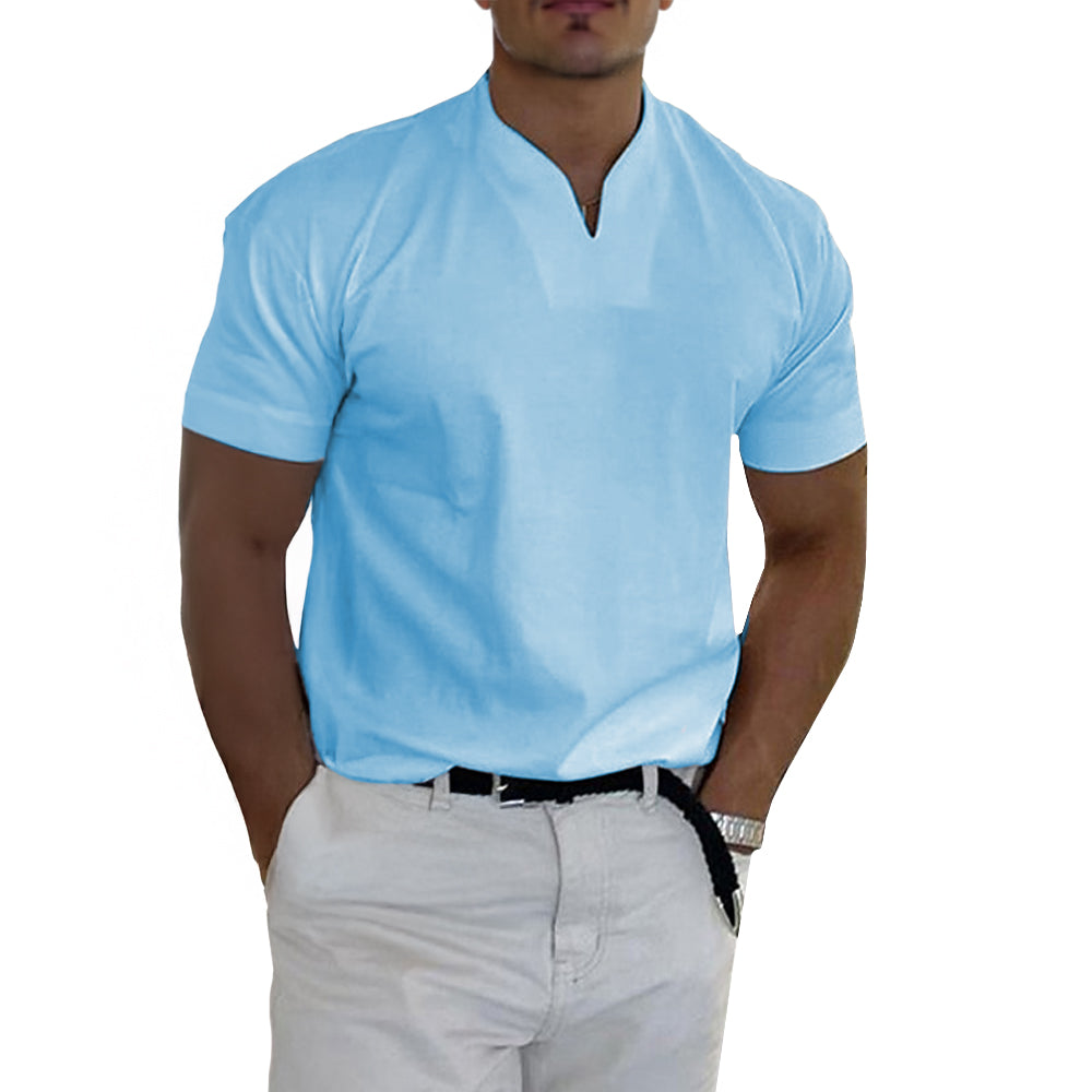 V-Notch Casual Shirt with Modern Comfort