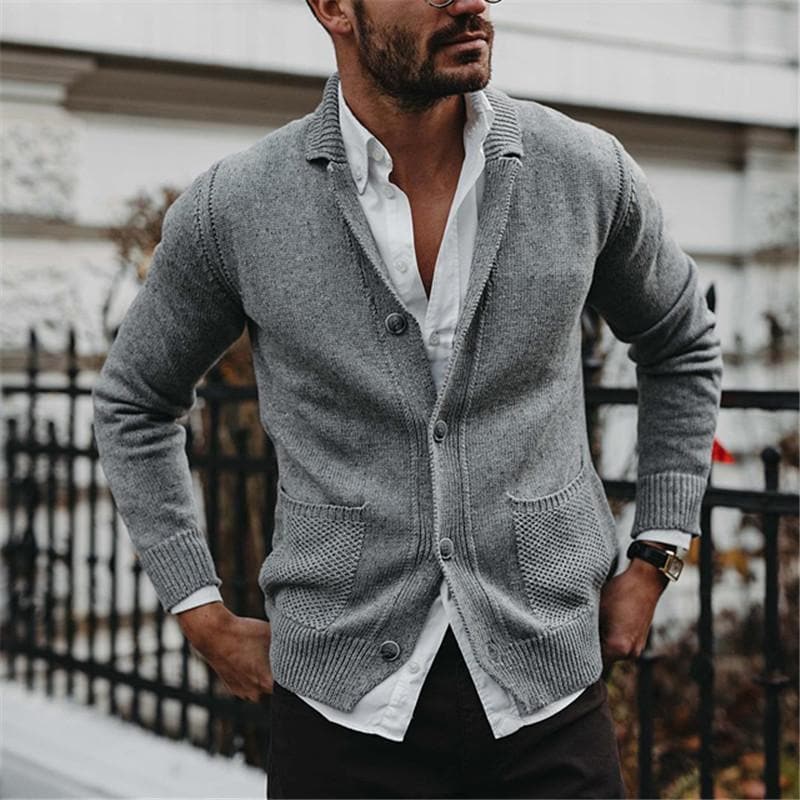 Men's Cardigan | Button Closure Knit with Shawl Collar - Stylish and Comfortable Fit
