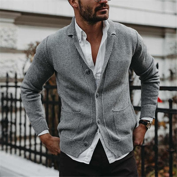 Men's Cardigan | Button Closure Knit with Shawl Collar - Stylish and Comfortable Fit