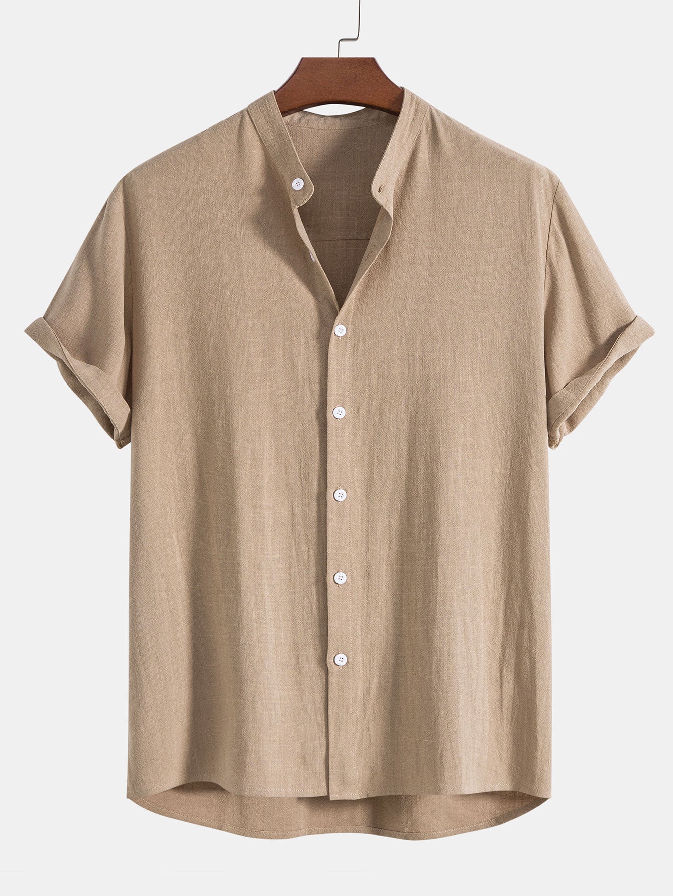 Button-Up Shirt - 100% Linen - Relaxed Fit - Short Sleeves - Breathable Casual Wear