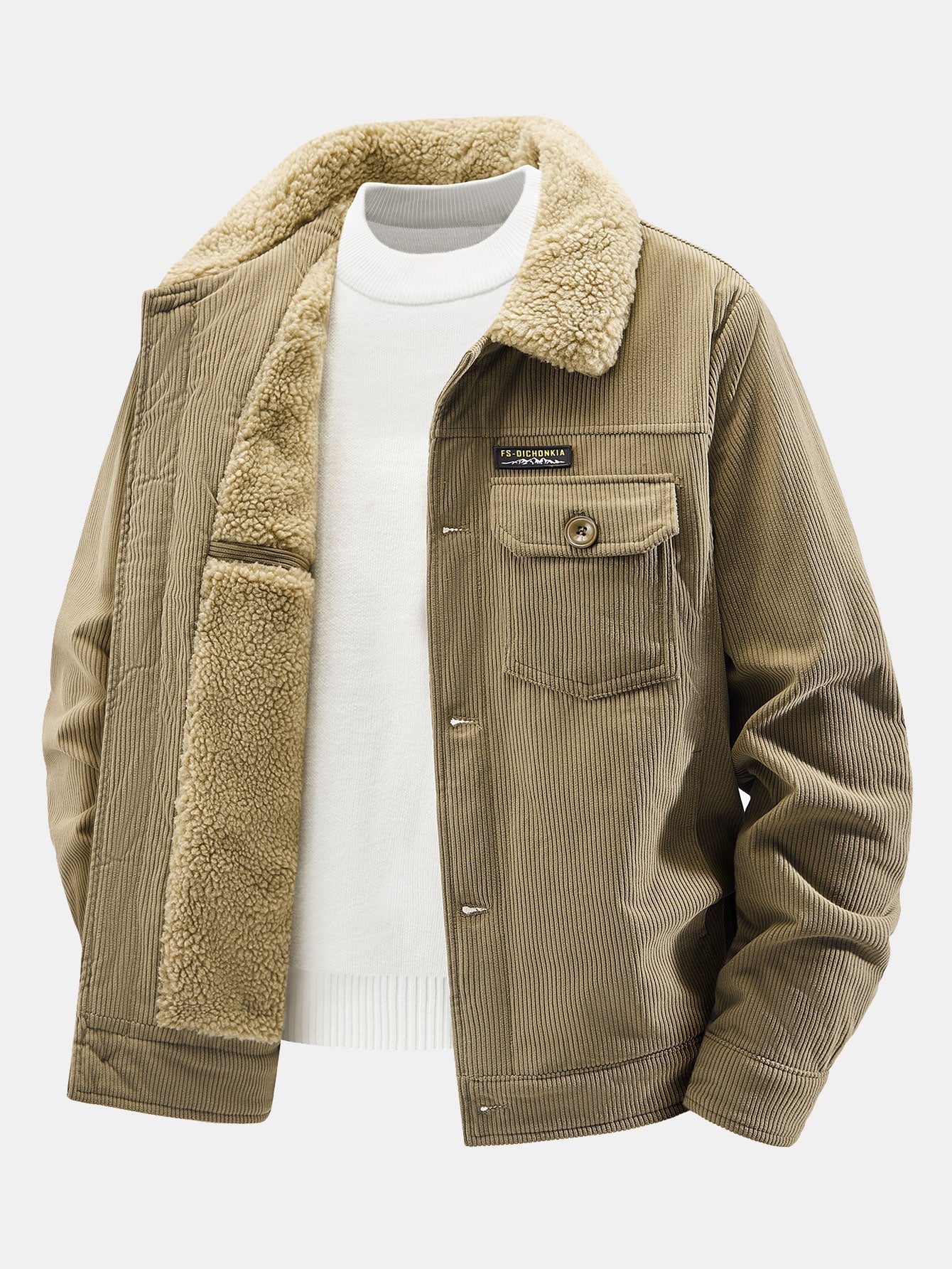 Nicholas | teddy fleece lined button up corduroy jacket
