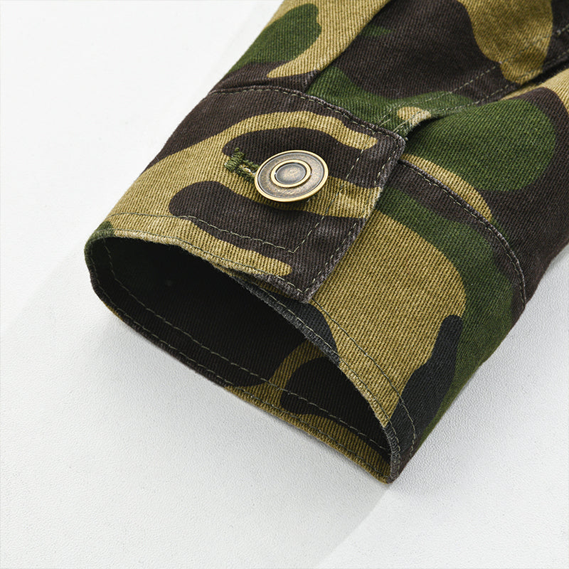 Men's Camouflage Canvas Retro Shacket