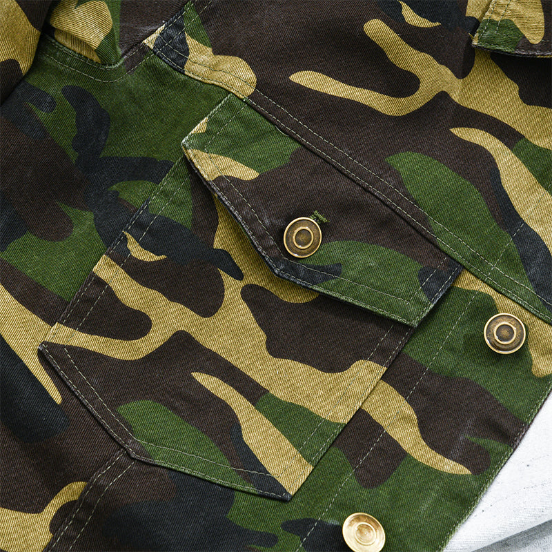 Men's Camouflage Canvas Retro Shacket