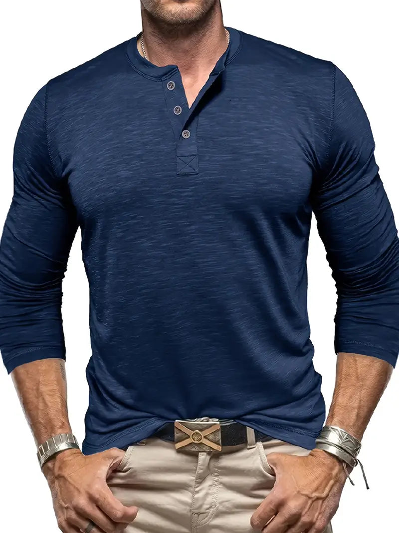 Long Sleeve Henley T-Shirt