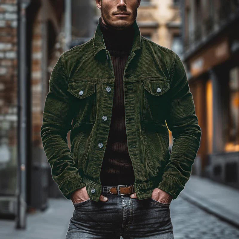 Men's Corduroy Shacket with Pockets