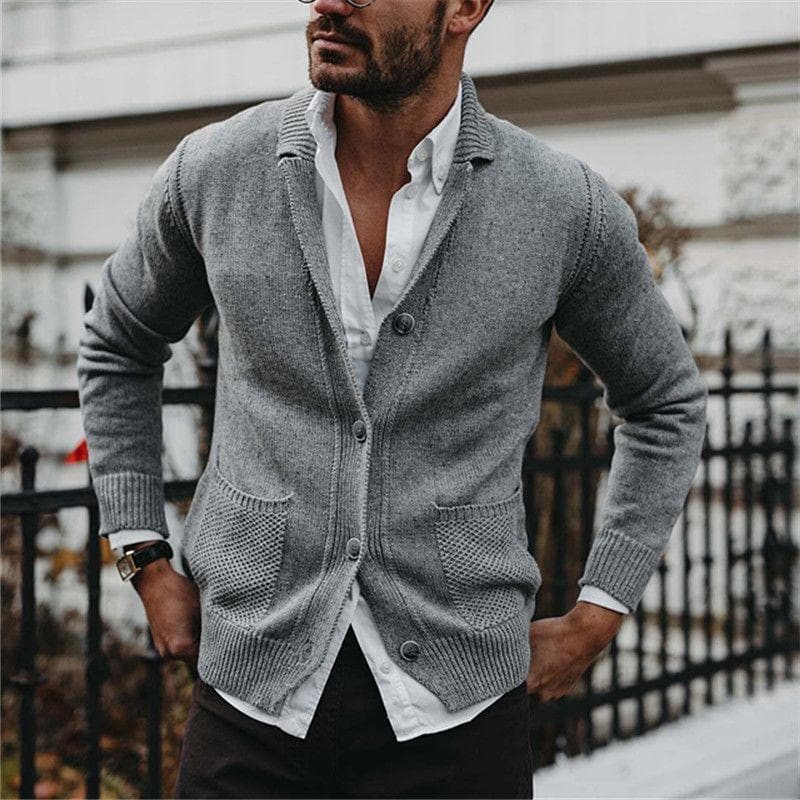 Men's Cardigan | Button Closure Knit with Shawl Collar - Stylish and Comfortable Fit
