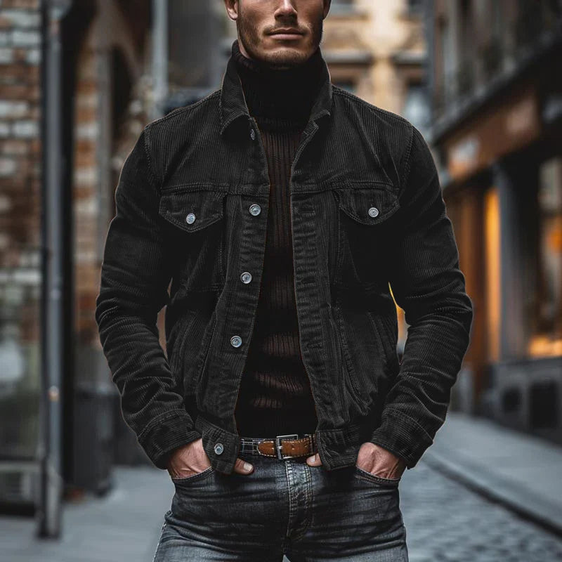 Men's Corduroy Shacket with Pockets