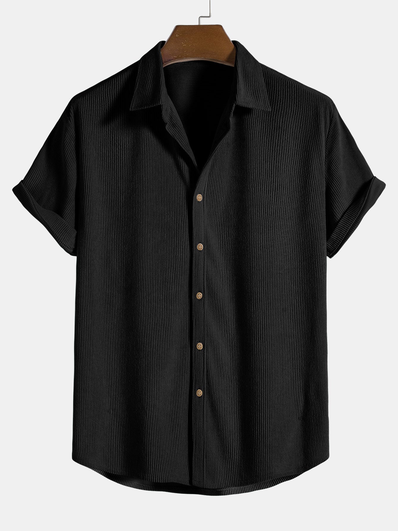 Men's Corduroy Short Sleeve Button-Up Shirt