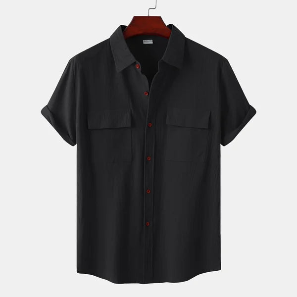 Linen Shirt with Short Sleeves for Men