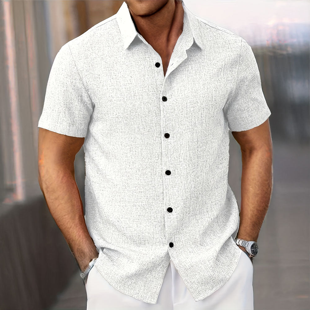 Lightweight Linen Shirt with Short Sleeves