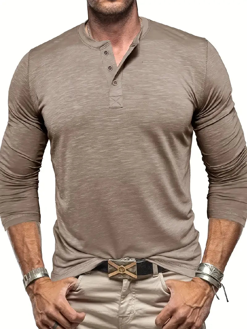Long Sleeve Henley T-Shirt