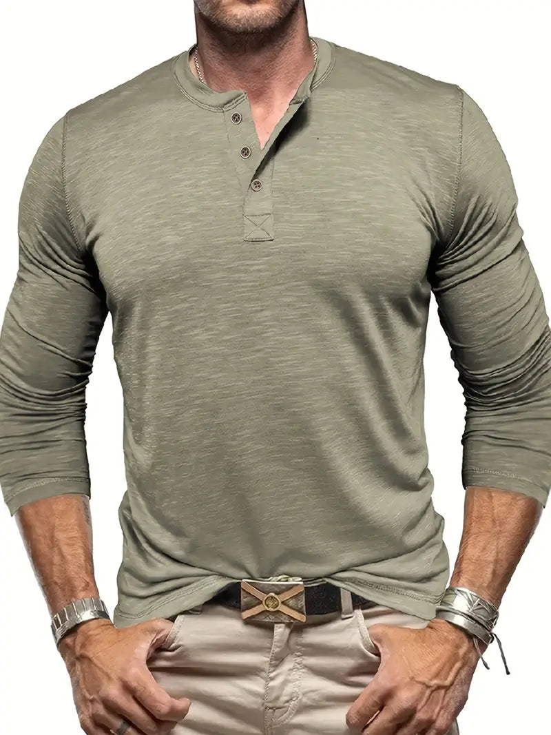 Long Sleeve Henley T-Shirt