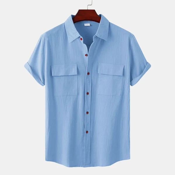 Linen Shirt with Short Sleeves for Men