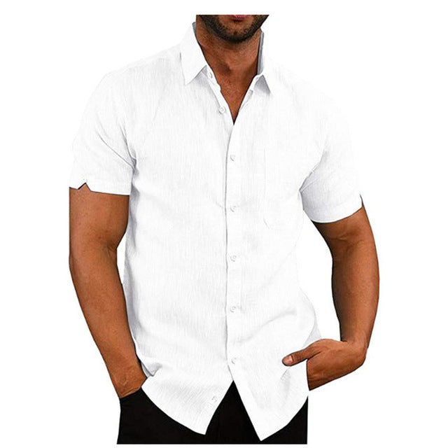 Casual Cotton Shirt with Short Sleeves